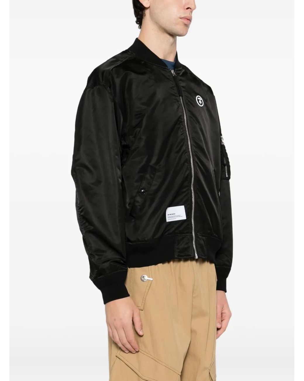 Aape By A Bathing Ape Black Logo Bomber Jacket for men