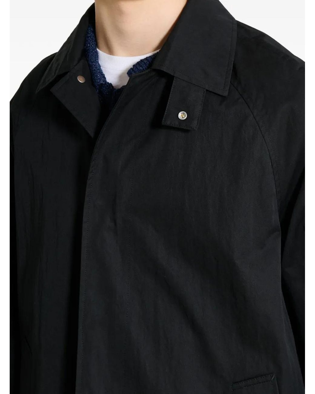 sunflower Black Raglan Coat for men