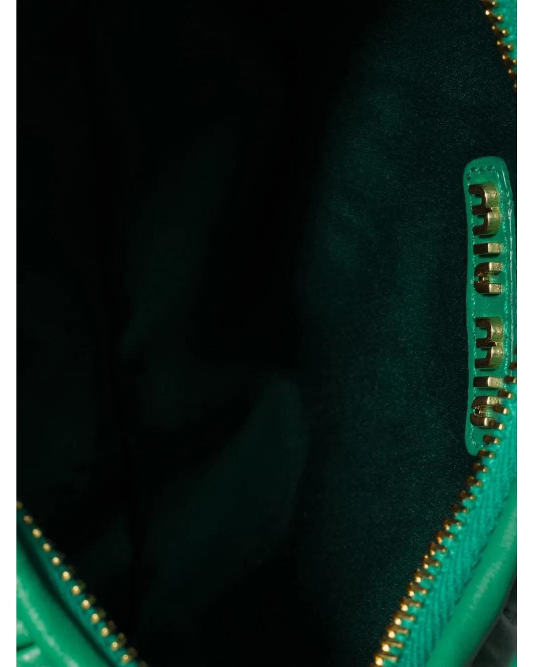 Miu Miu Green Sac Porté Épaule Miu Wander En Cuir Nappa Matelassé