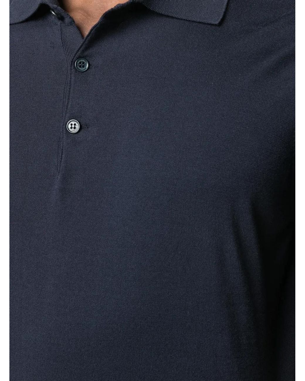 Brunello Cucinelli Blue Lightweight Knit Polo for men