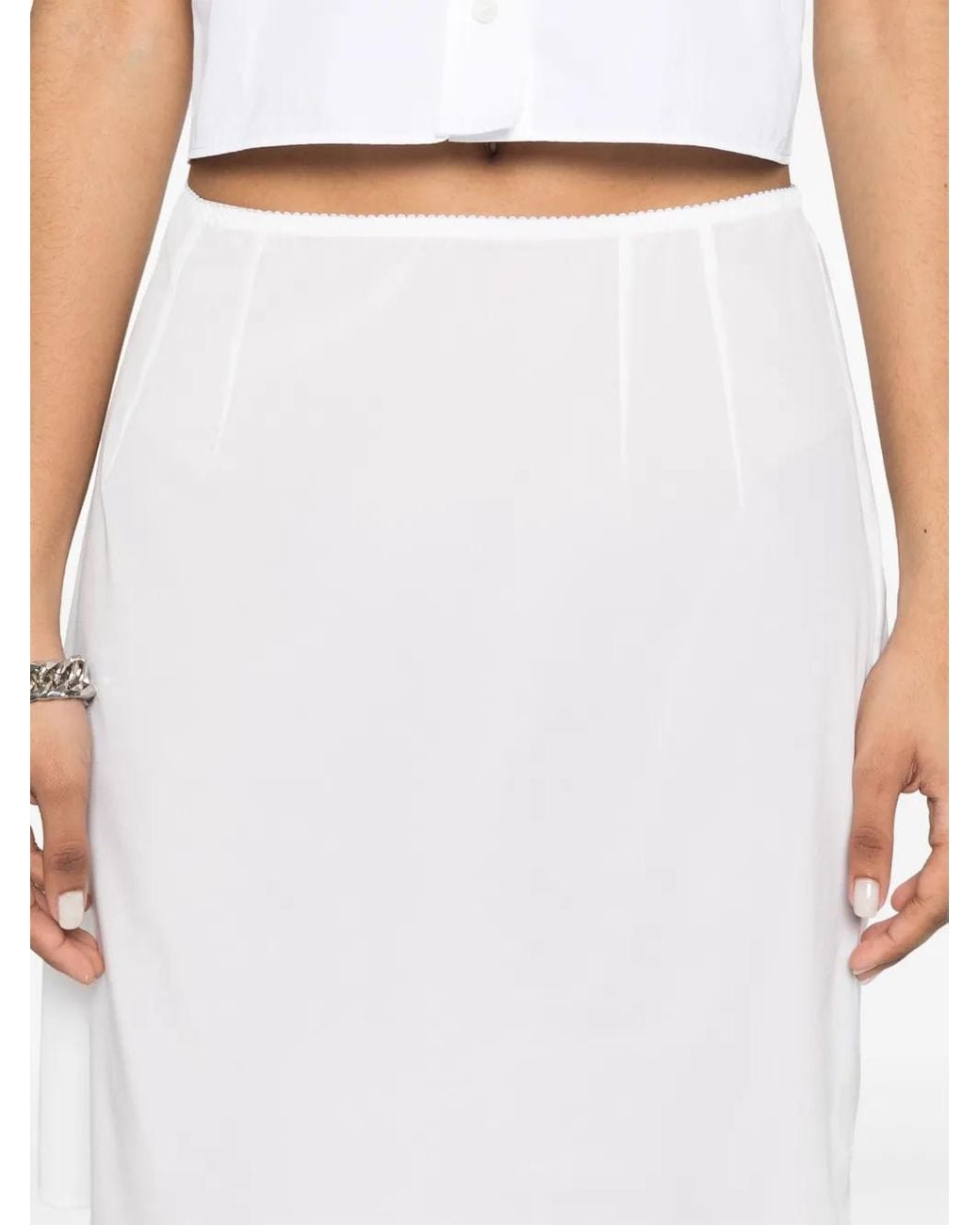 Dolce & Gabbana White Mini Semi-Sheer Skirt