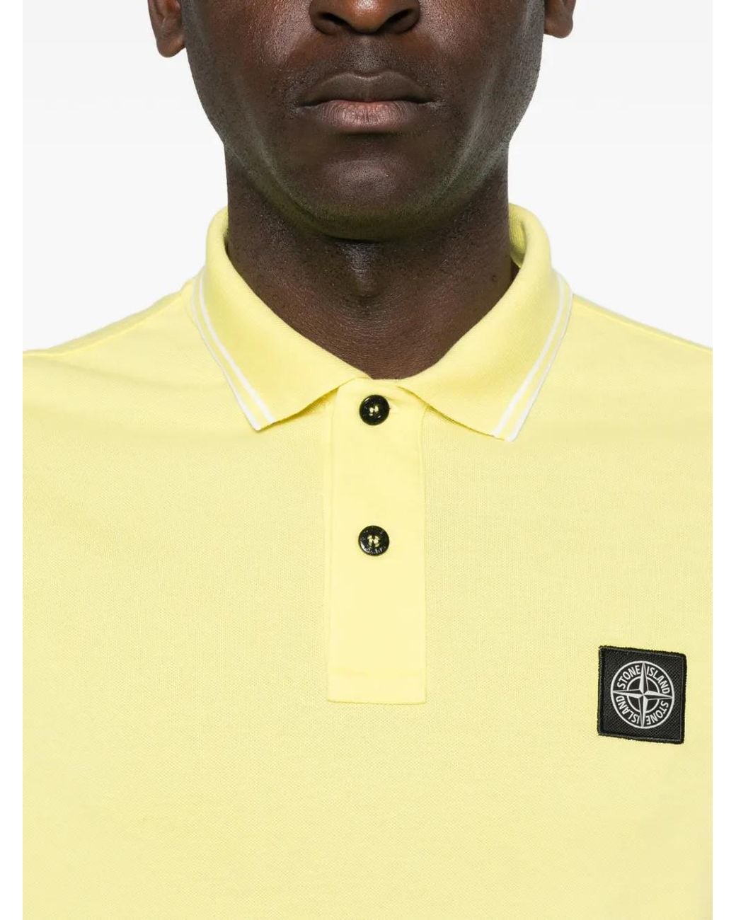 Stone Island Yellow 2200010 Organic Cotton Piqué With Stretch Polo for men