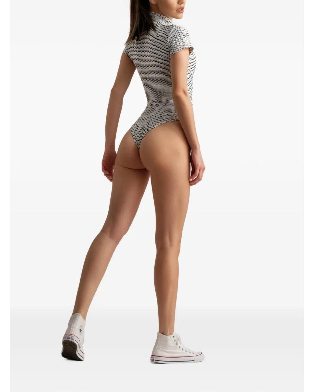 Tessitura Body Couture White 3D-Textured Bodysuit
