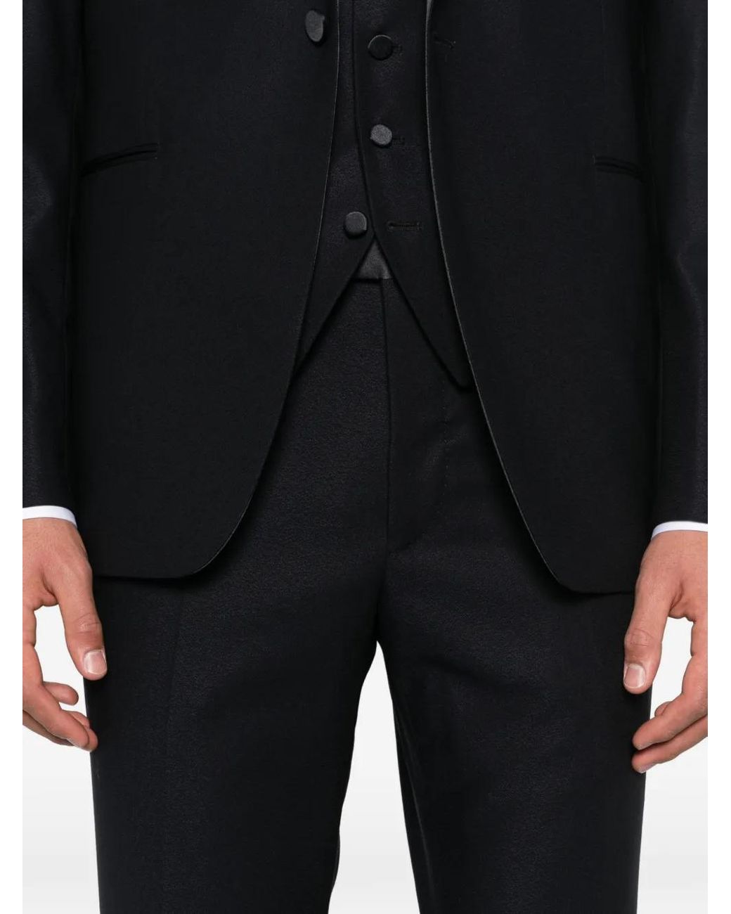 Tagliatore Black Shawl Collar Suit for men