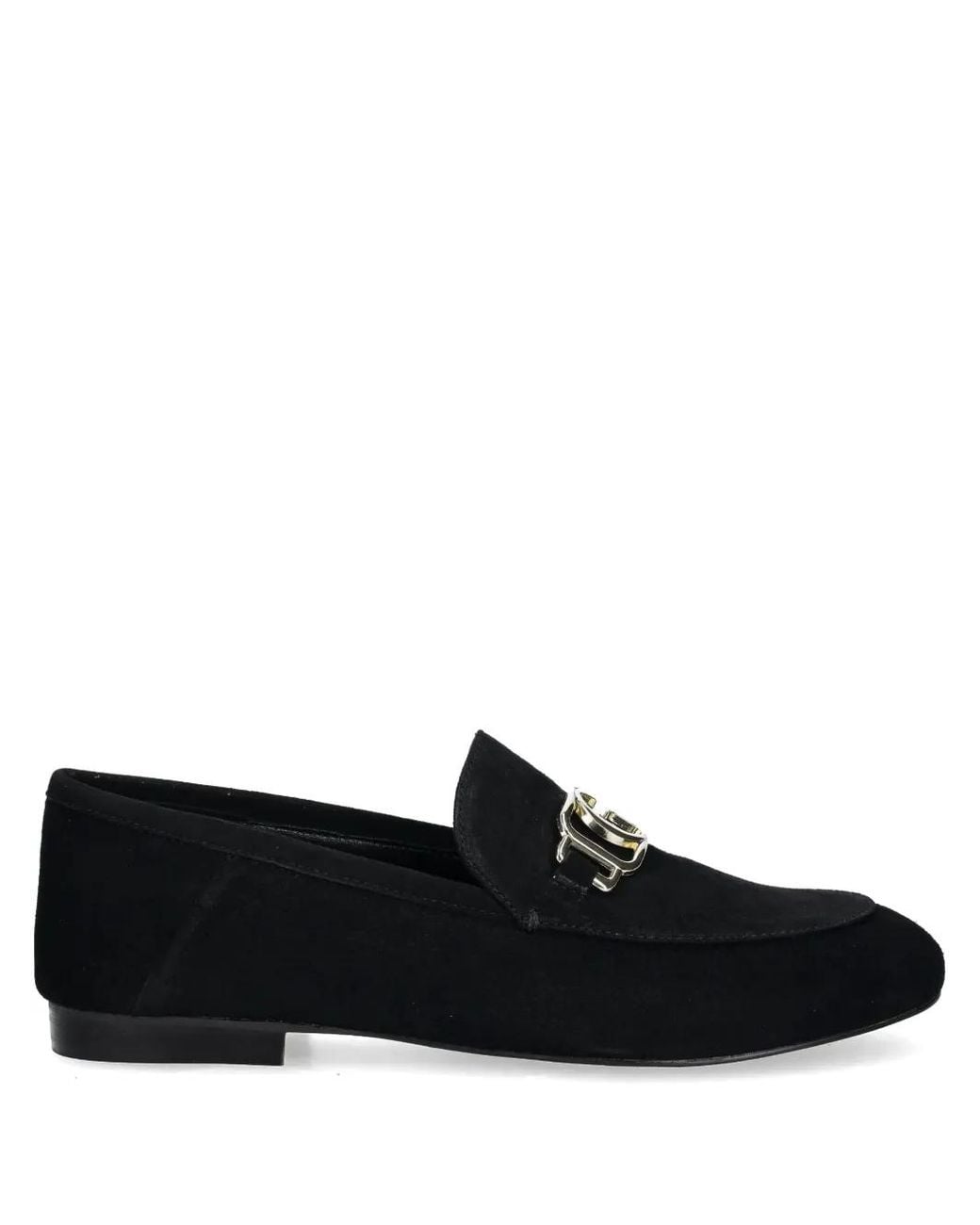 Guess Black Logo-Plaque Loafers