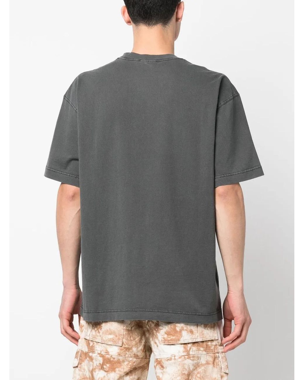 Carhartt Gray Logo Cotton T-Shirt for men