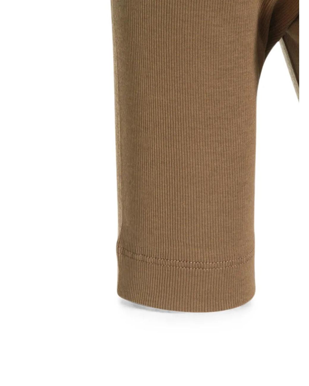 Brunello Cucinelli Natural Monili-Trim Ribbed T-Shirt