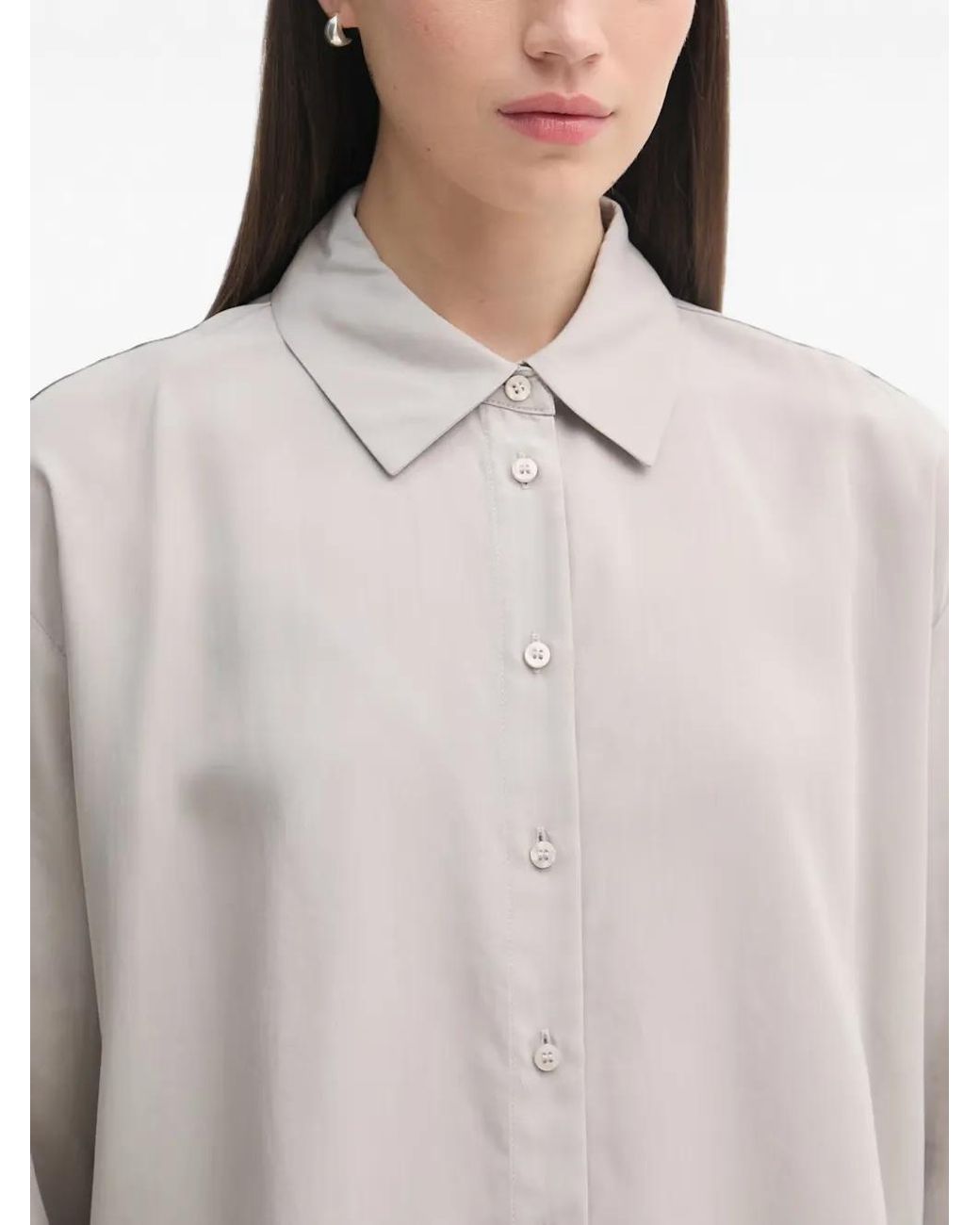 Sisley White Chemise Boutonnée À Manches Longues