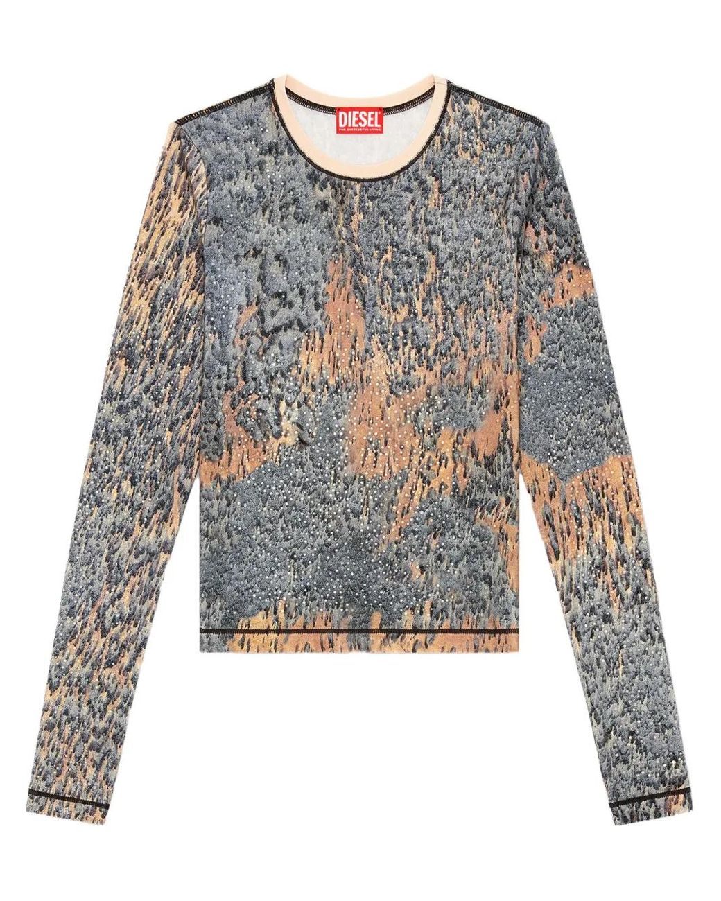 DIESEL Blue T-Cutie-Ls Printed Top