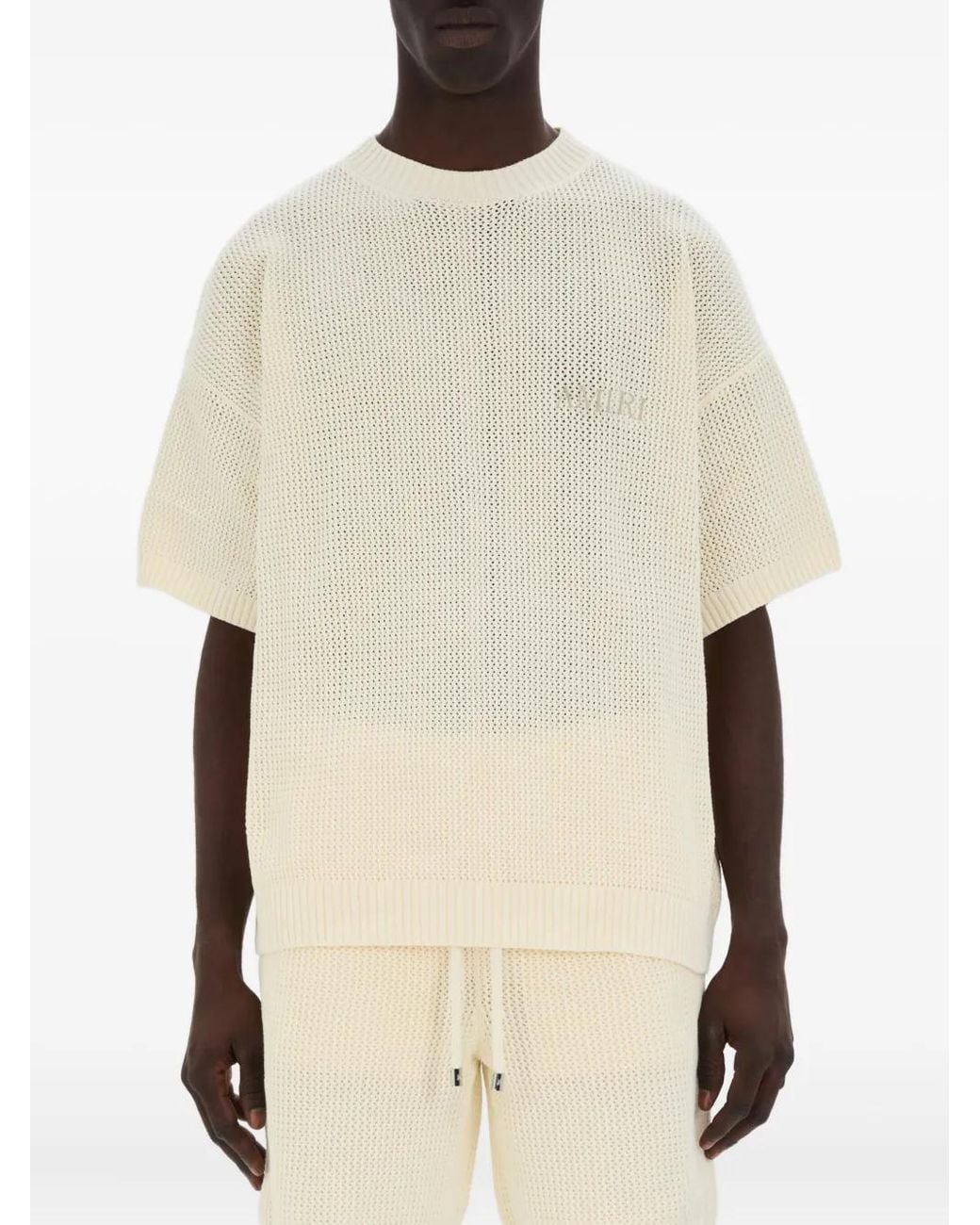 Amiri Natural Crochet Mini Mesh T-Shirt For for men