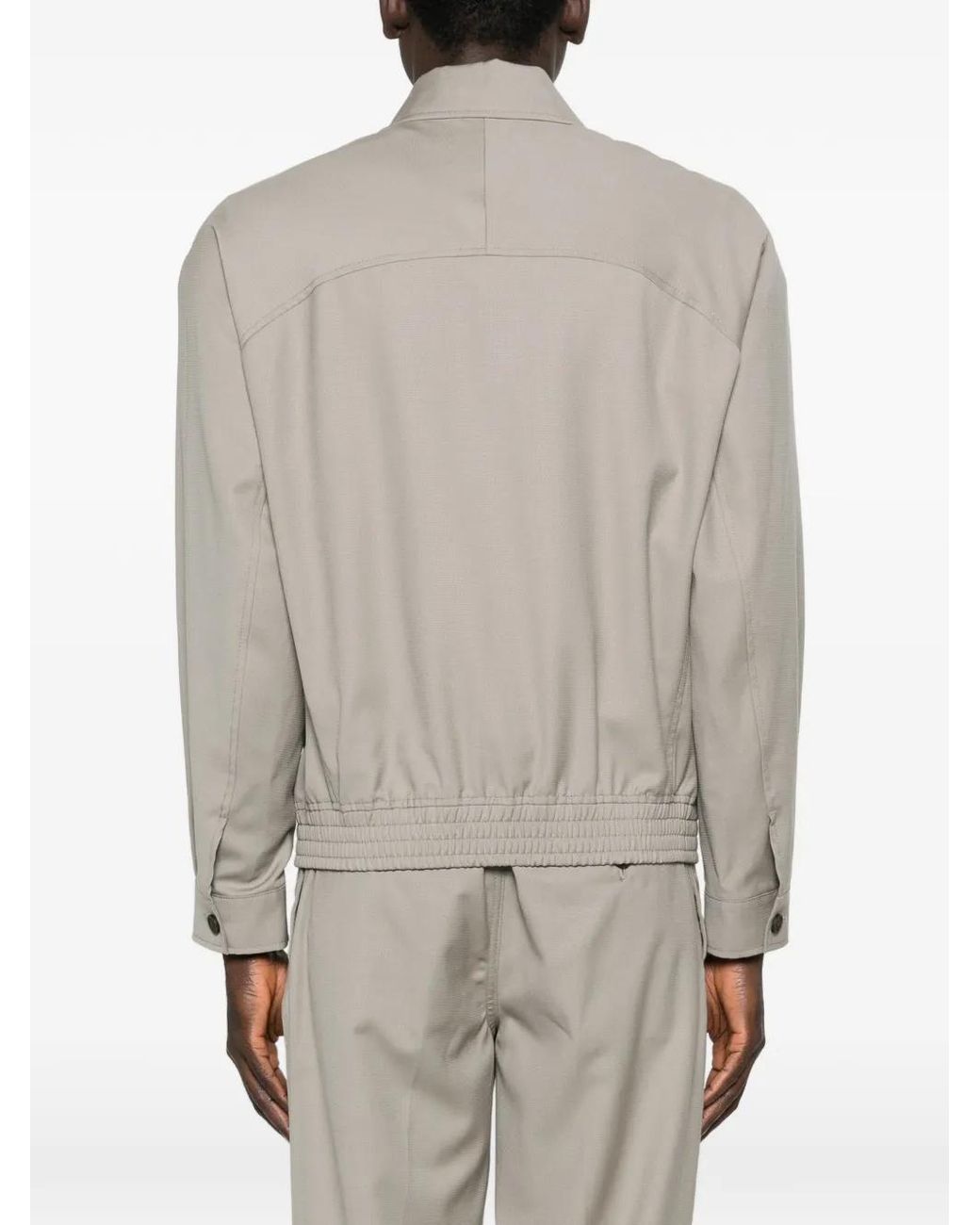 Emporio Armani Gray Wool Jacket for men