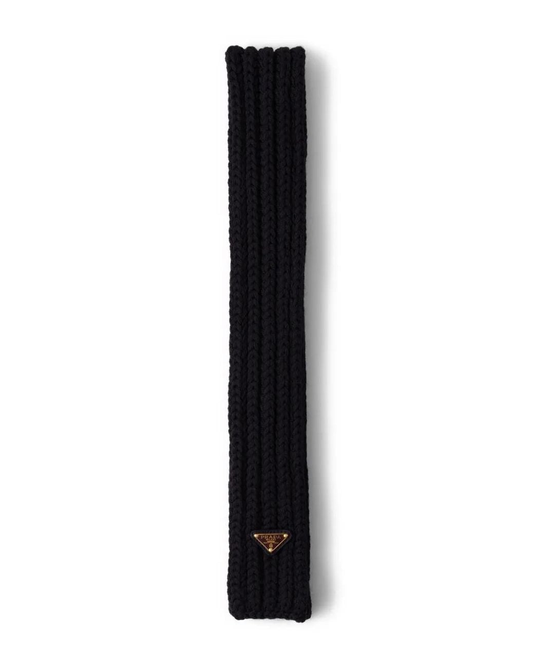 Sciarpa A Coste di Prada in Black