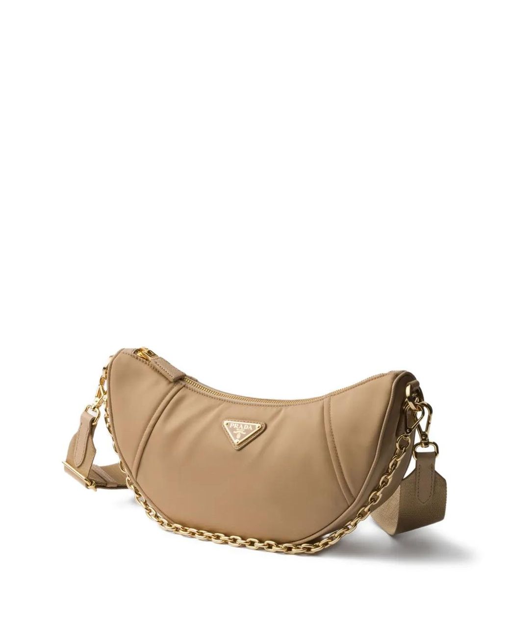 Borsa A Spalla Demi-Lune di Prada in Brown