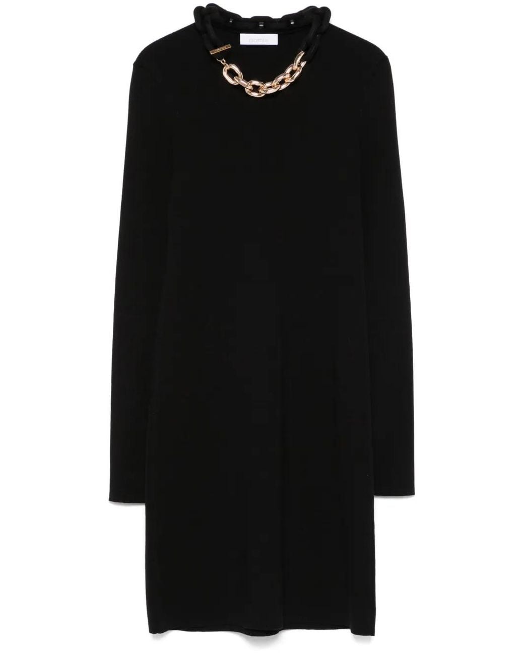 Rabanne Black Chain-Detailed Mini Dress