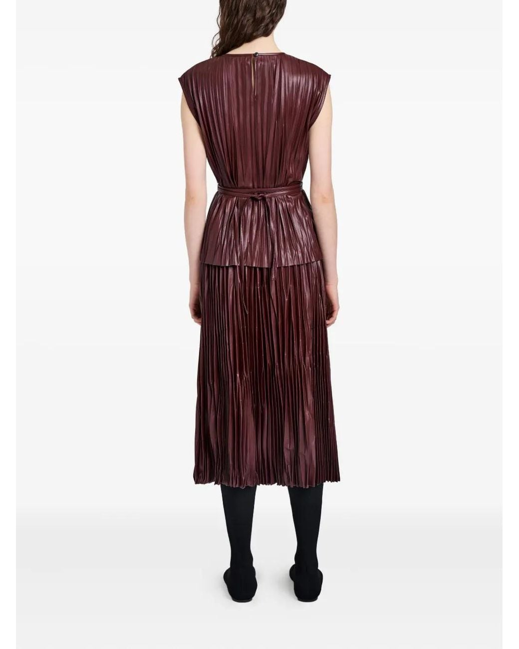 Proenza Schouler Purple Lyra Pleated Belted Top