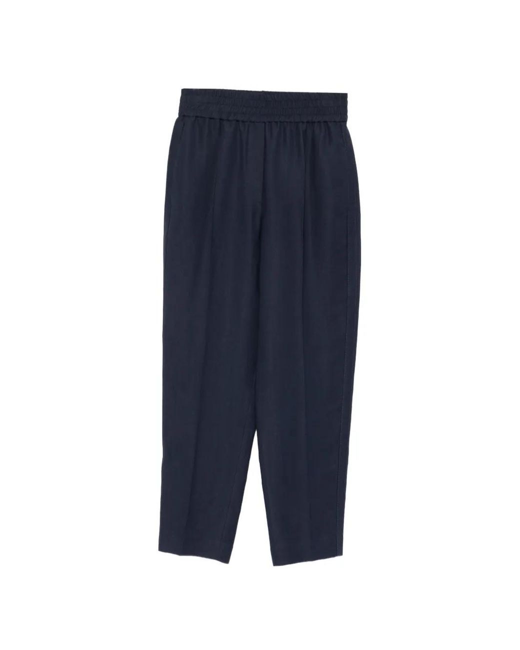 Brunello Cucinelli Blue Linen Blend Trousers
