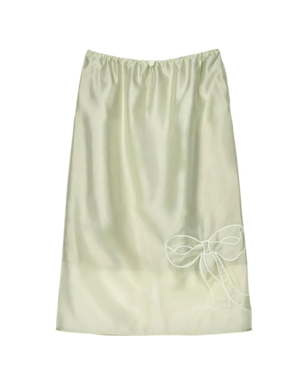 CECILIE BAHNSEN Green Bria Organza Straight Midi Skirt