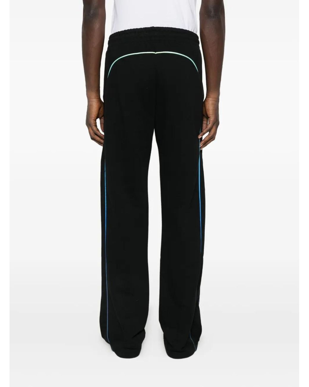 Casablanca Black Loopback Gradient Piping Open Hem Jogger for men