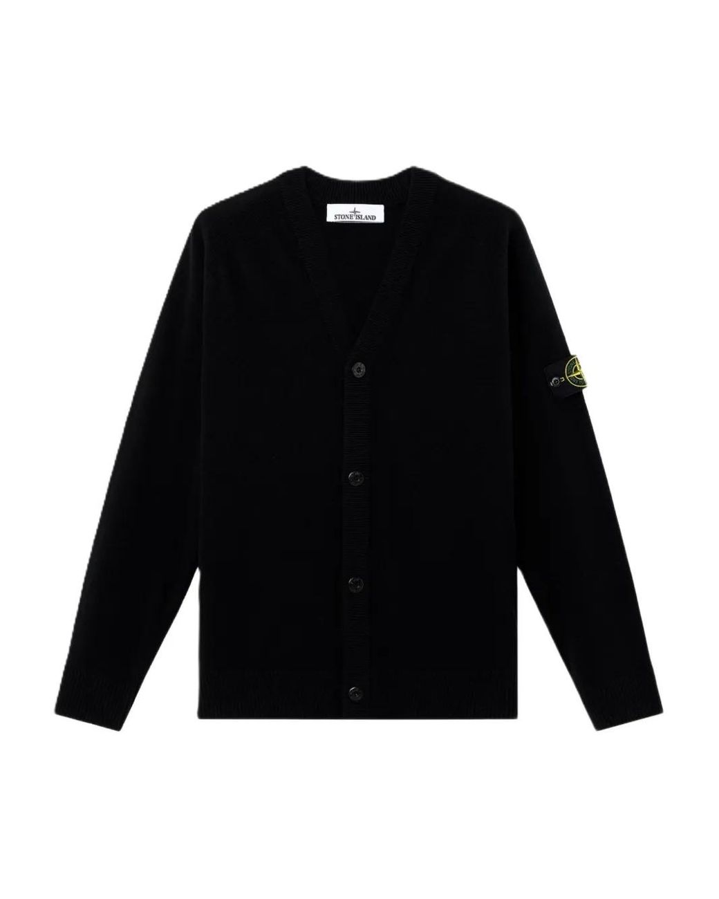 Stone Island Black Patch-Pocket Cardigan for men