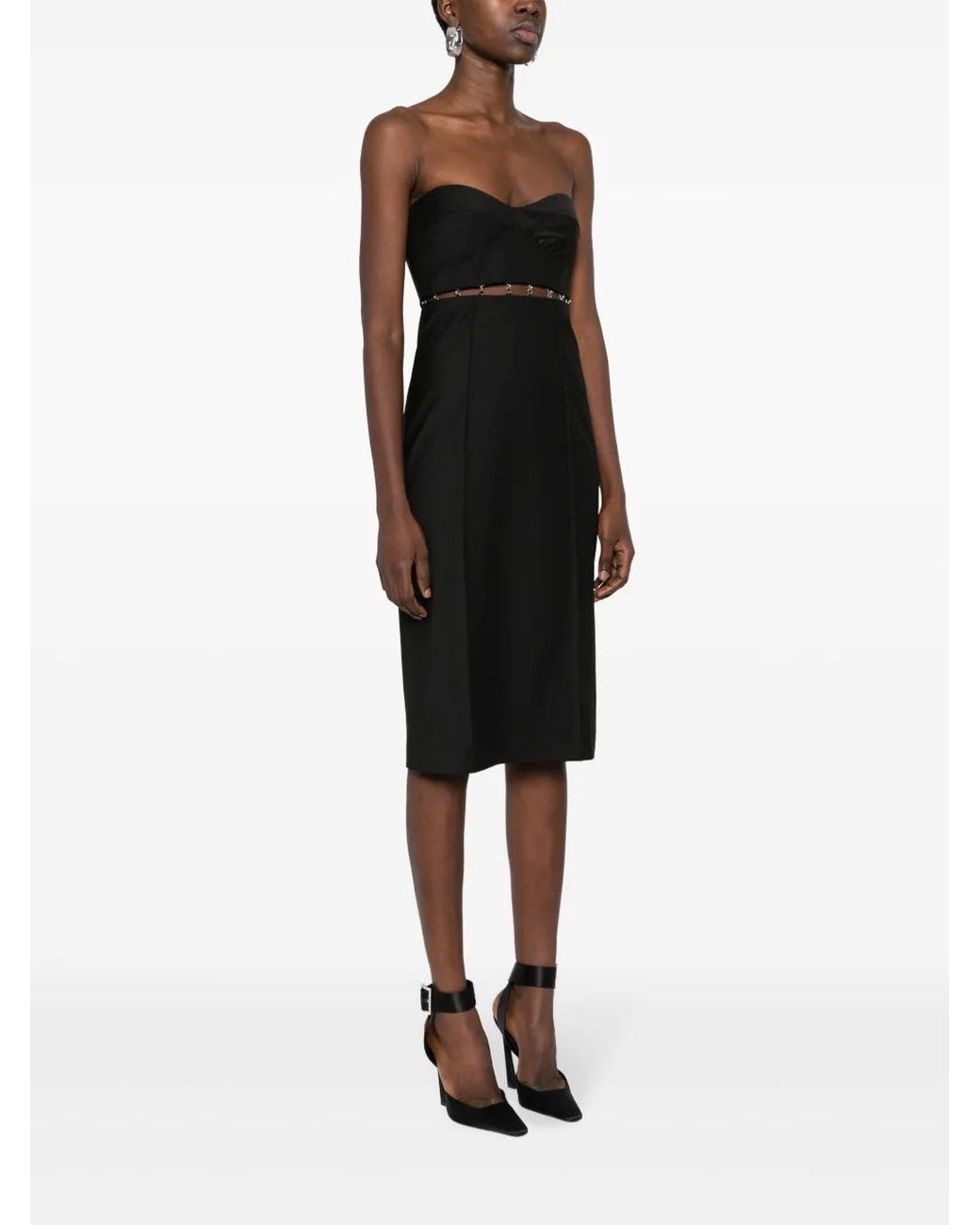 Anna October Black Bustier-Style Twill Set
