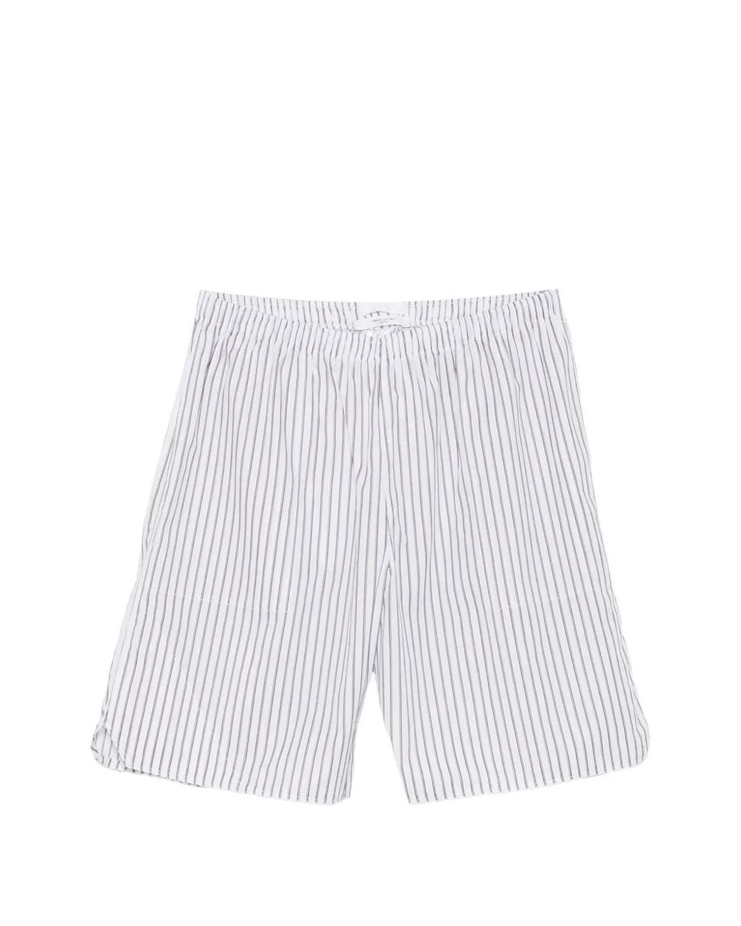 Cellar Door White Hero Striped Shorts for men