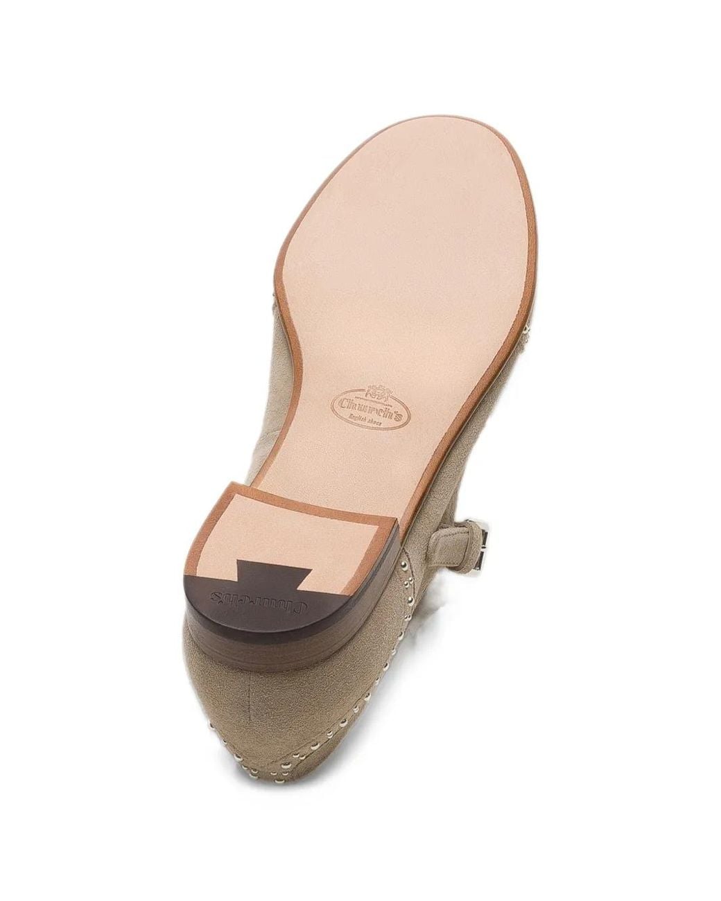 Church's White Opal Met Suede Mary Jane Ballet Flats