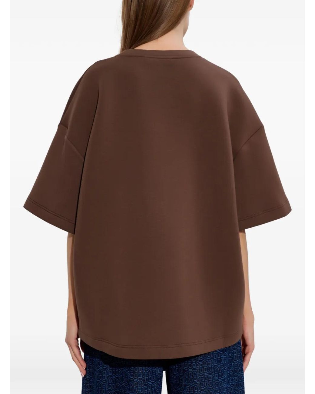 Munthe Brown Graphic-Print Cotton T-Shirt
