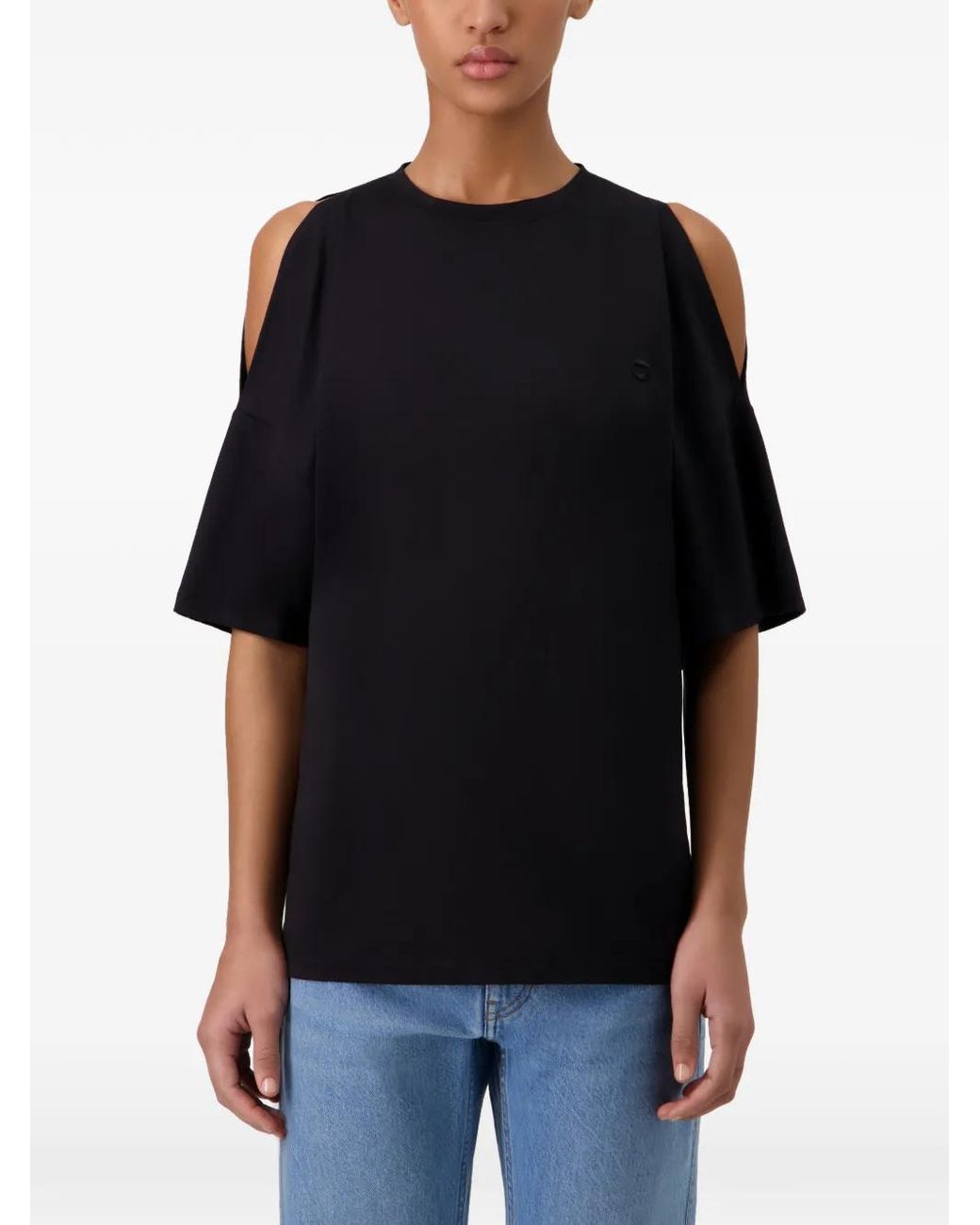 Coperni Black Open Shoulder T-Shirt