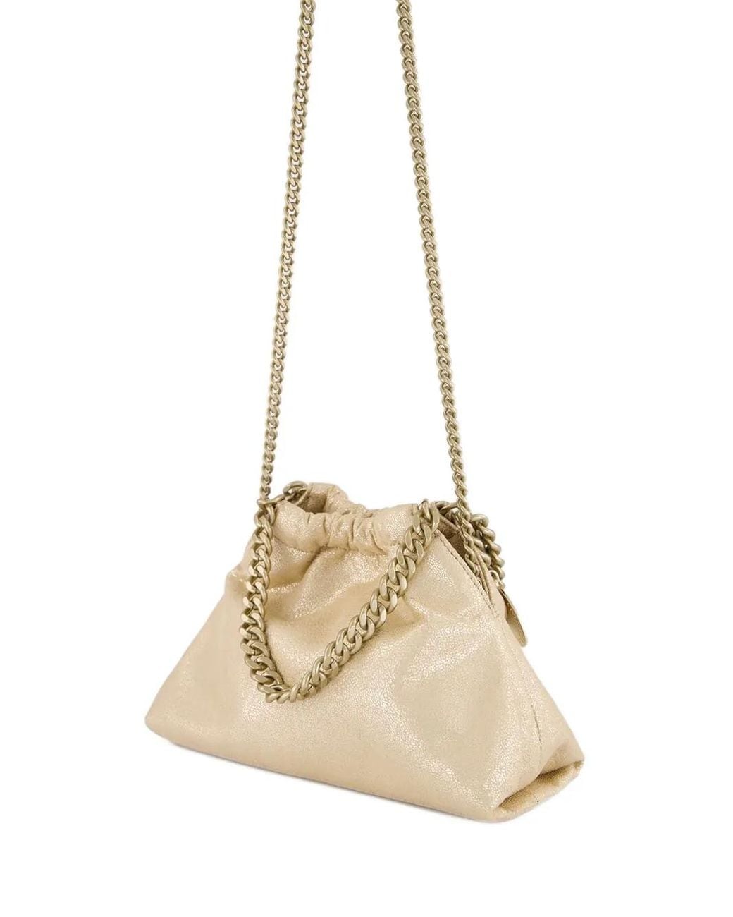 Stella McCartney Natural Mini Falabella Drawstring Chain-Strap Shoulder Bag