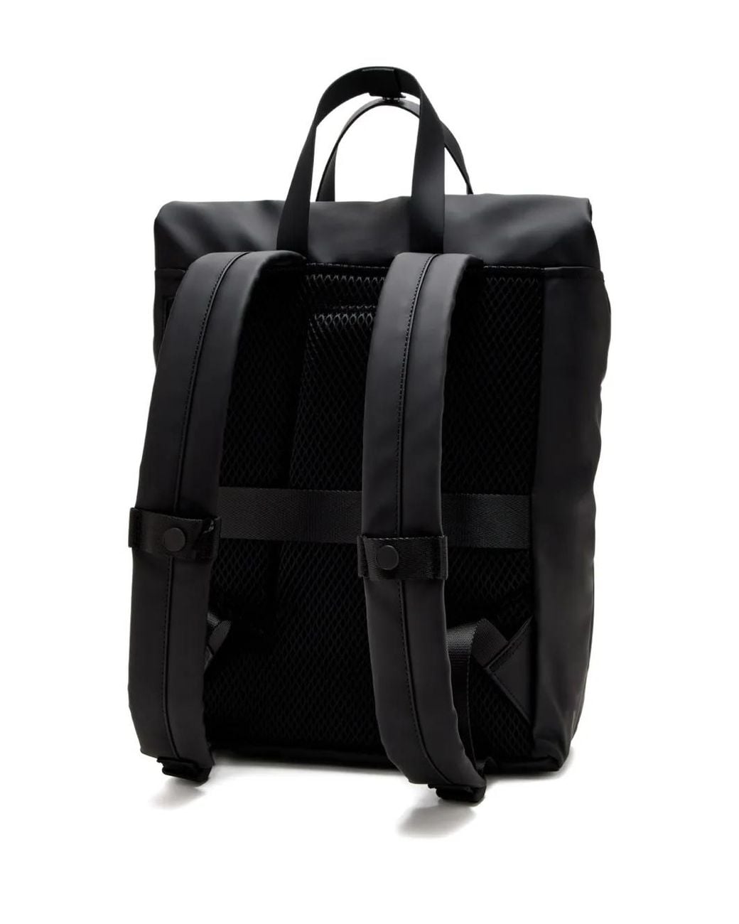 Rains Black 2 Way Foldover-Top Backpack