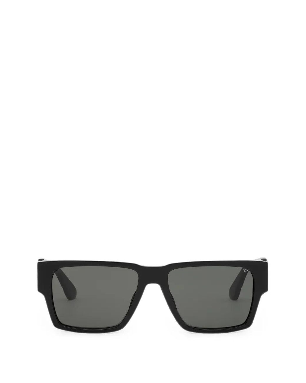 Philipp Plein Gray Logo-Plaque Square-Frame Sunglasses for men