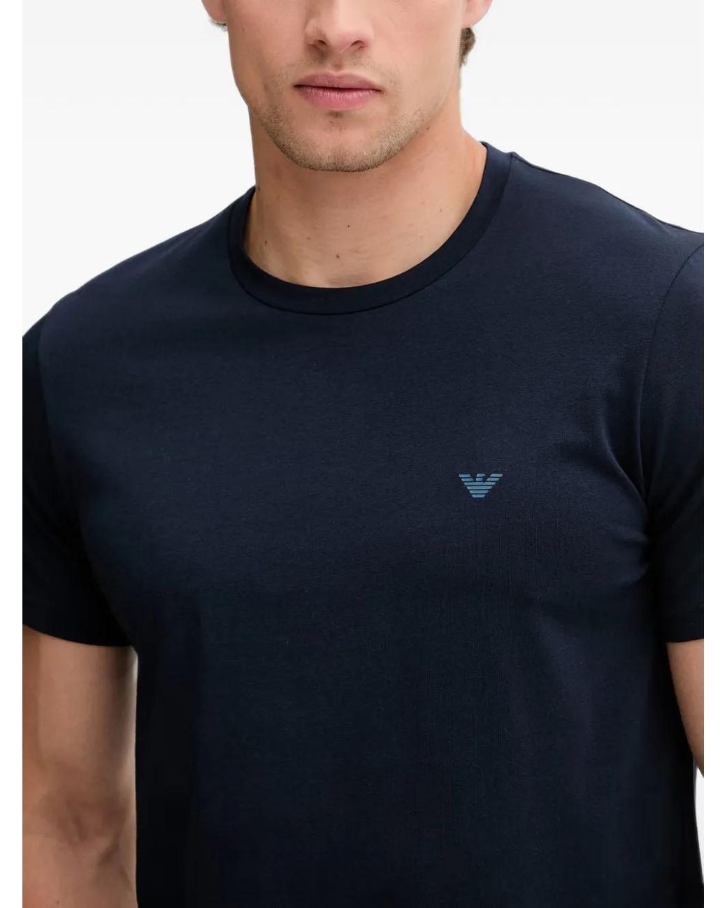 Emporio Armani Blue Logo-Print T-Shirt (Set Of Two) for men