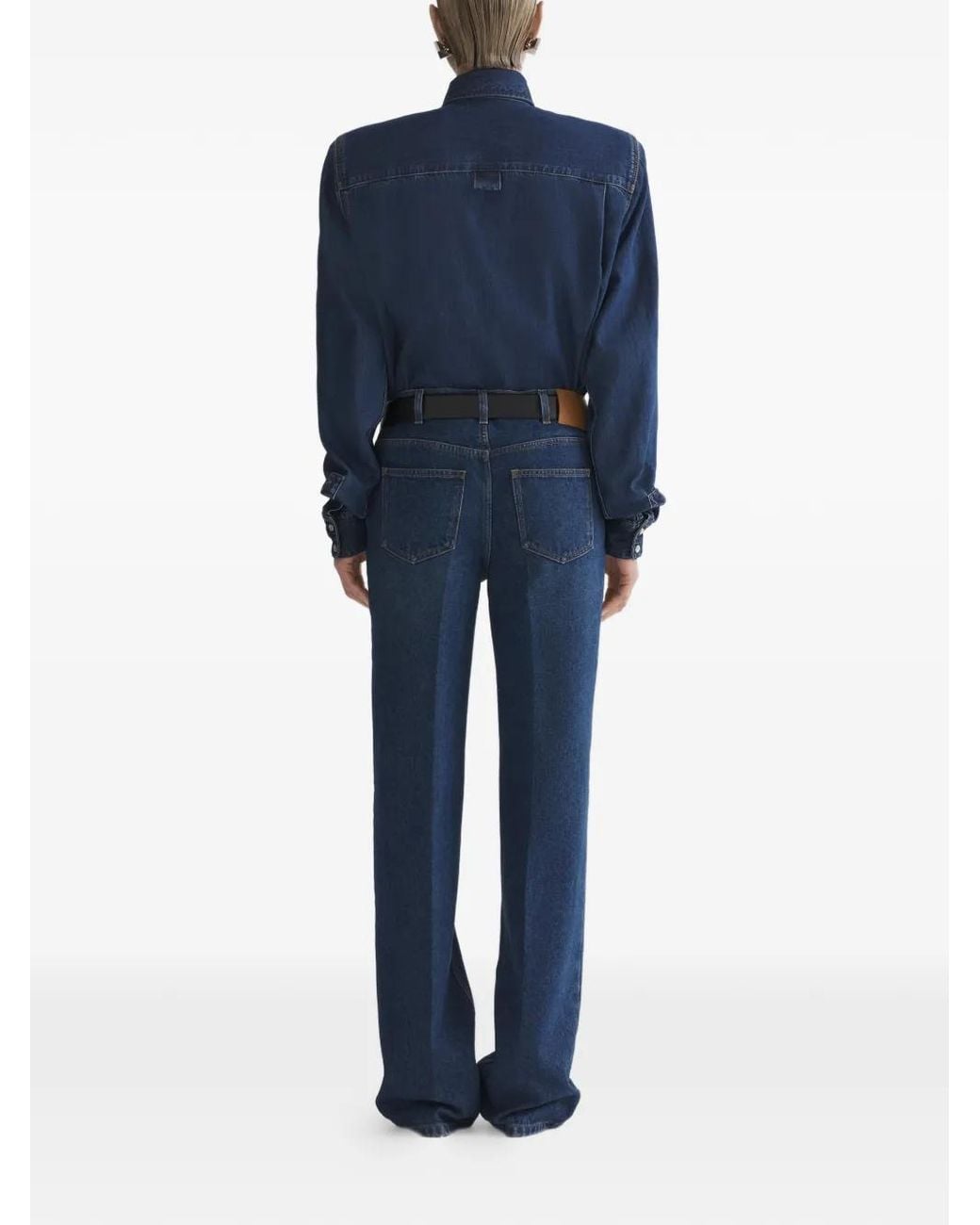 Mugler Blue Buttoned Pocket Shirt