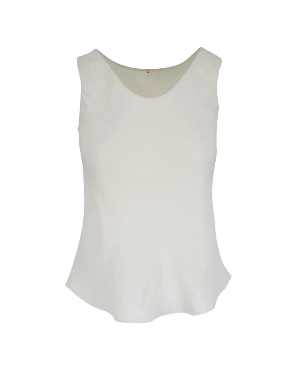 Peter Cohen White Crew Neck Sleeveless Blouse