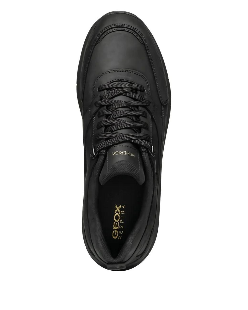 Geox Black Spherica All- Leather Sneakers for men