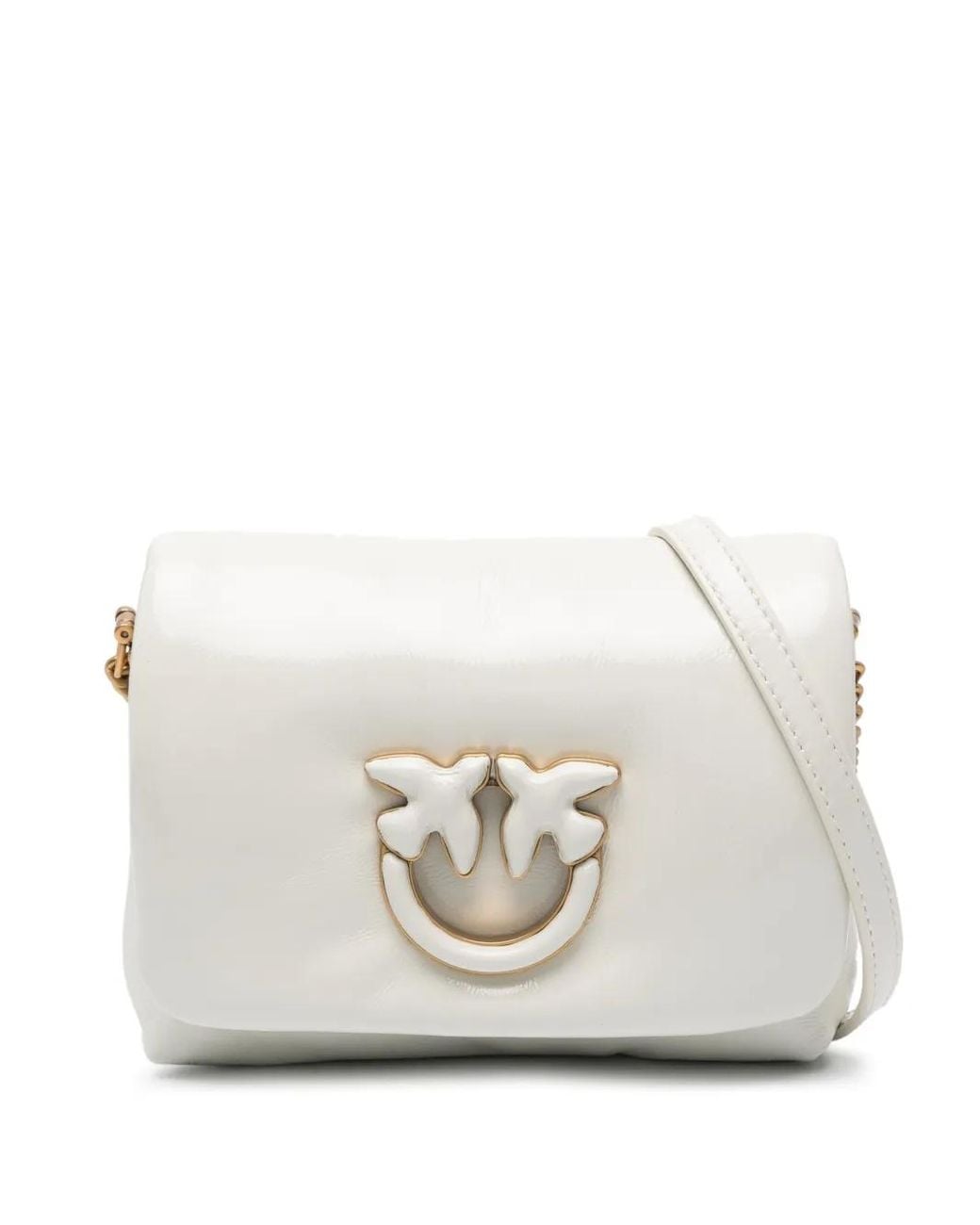 Pinko White Baby Love Click Puff Cross Body Bag