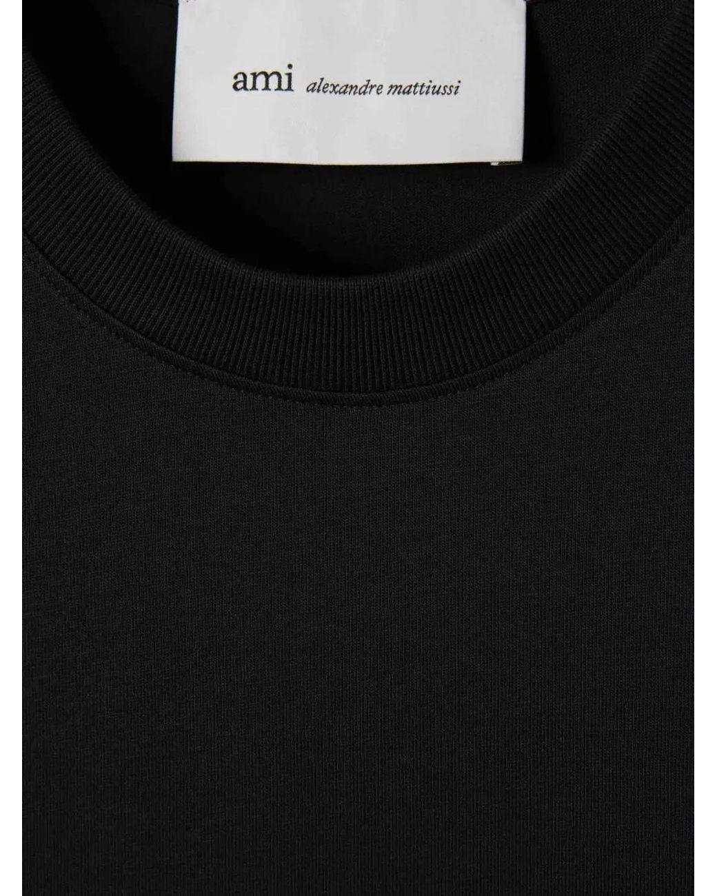 AMI Black Ami De Coeur Long-Sleeve T-Shirt for men