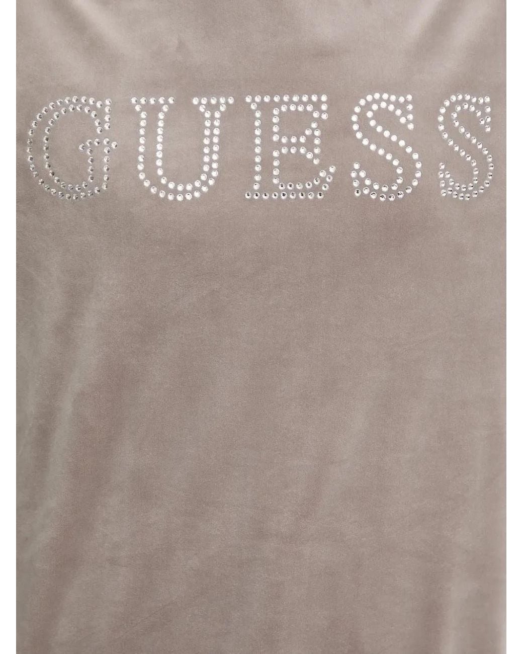 Guess Gray Rhinestone Logo Sweatshirt