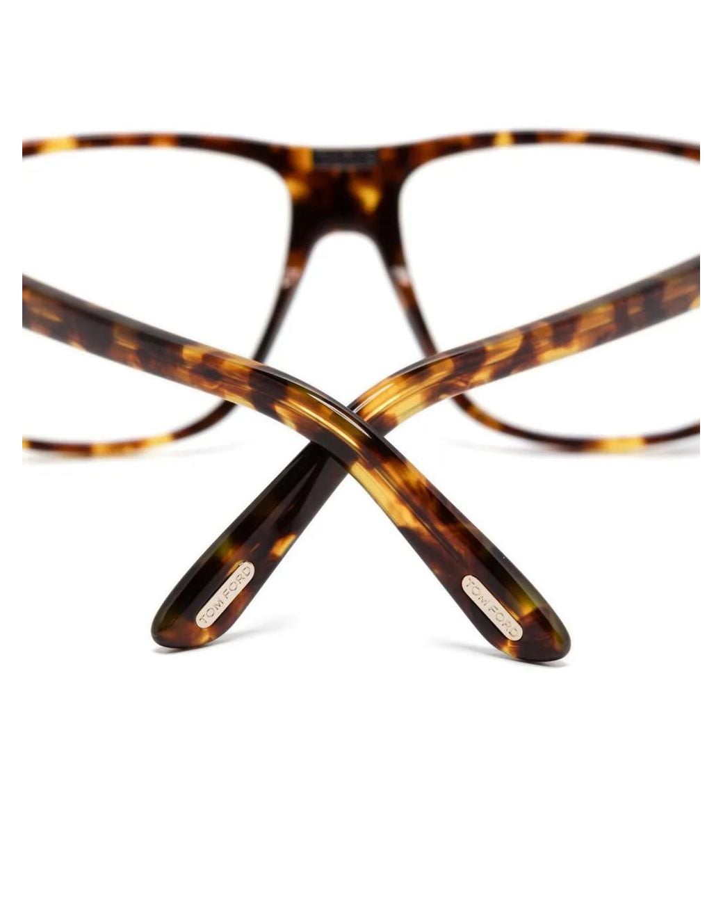 Tom Ford Brown Tortoiseshell-Effect Rectangle-Frame Glasses for men