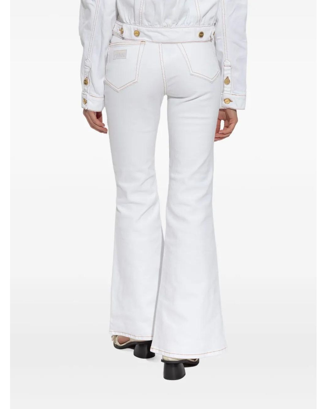 Ganni White Flared Jeans