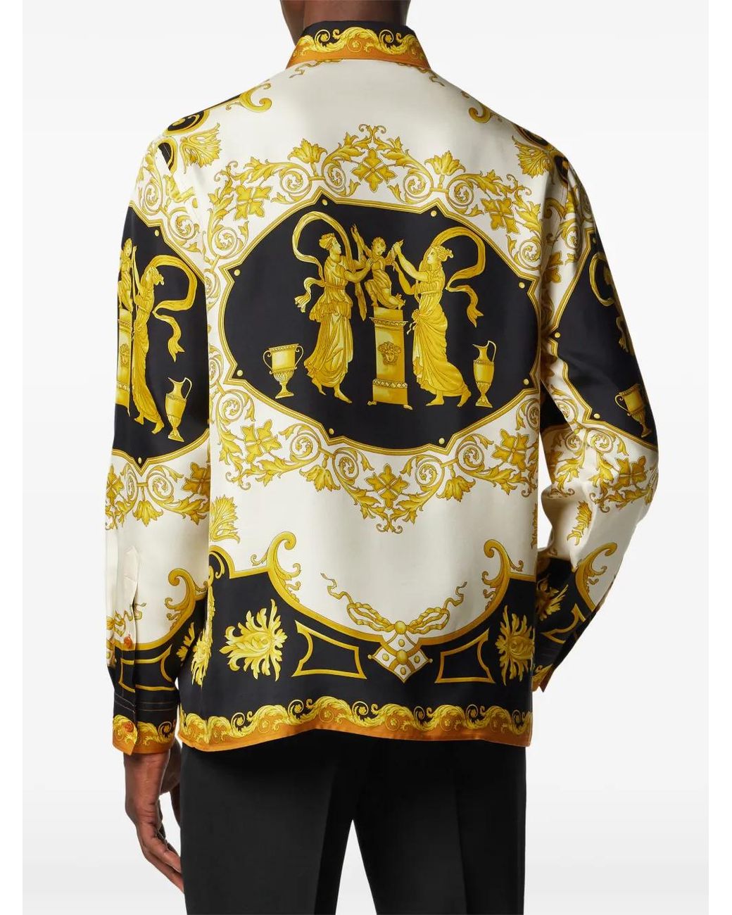 Versace Overhemden ,Veelkleurig ,Silk Shirt in het Multicolor voor heren