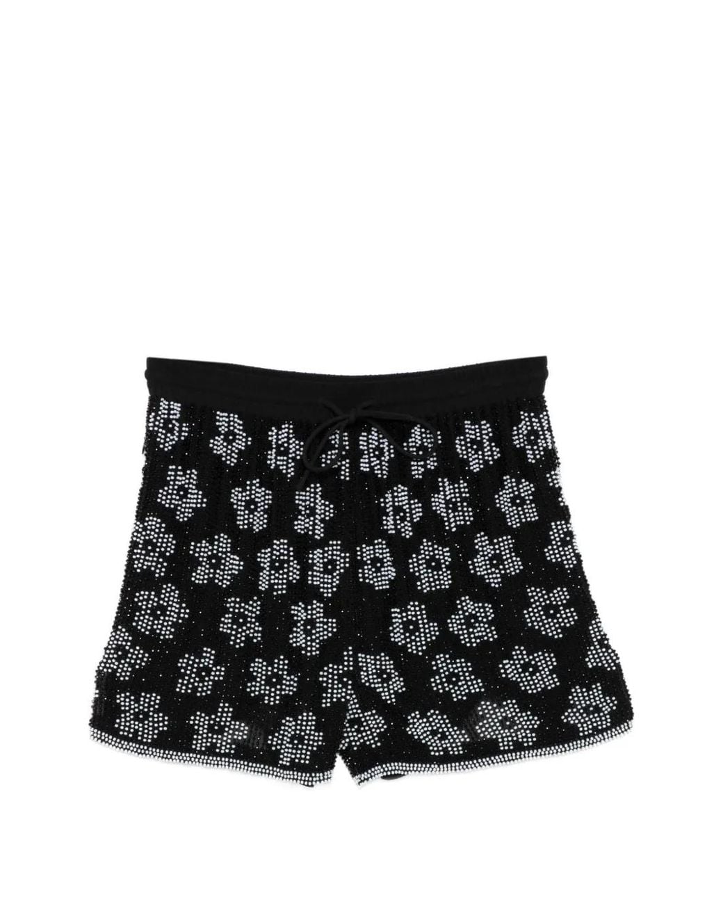 Ashish Black Floral Sequin Shorts