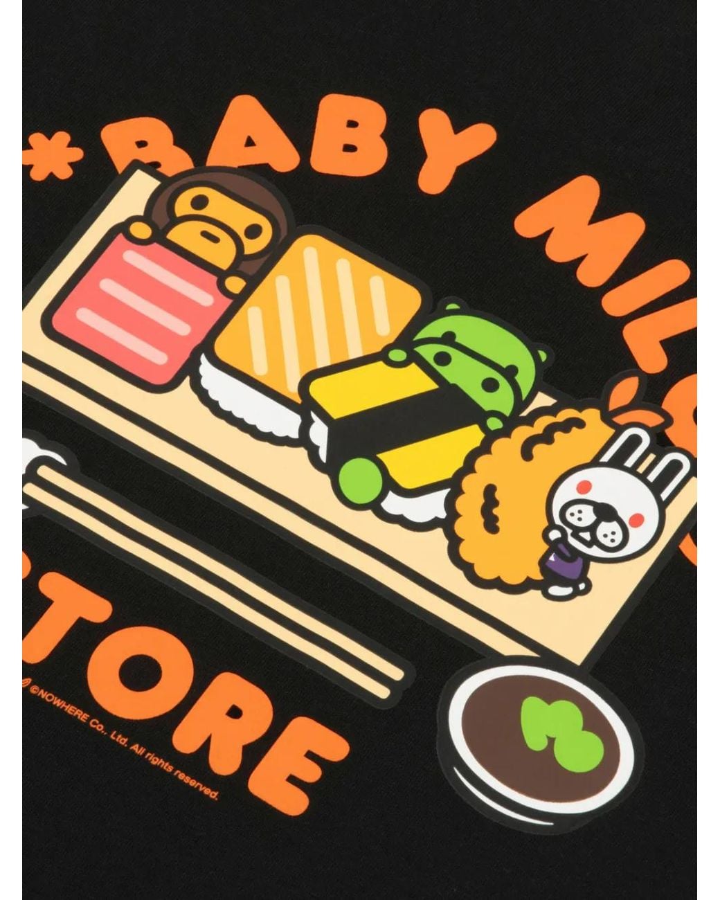 *BABY MILO® STORE BY *A BATHING APE® Black Sushi-Print T-Shirt