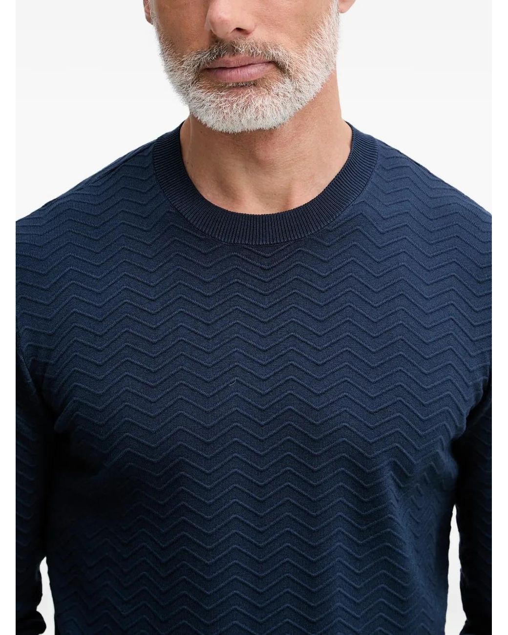 ARMANI EXCHANGE Blue Pull À Mancherons Et Chevrons for men