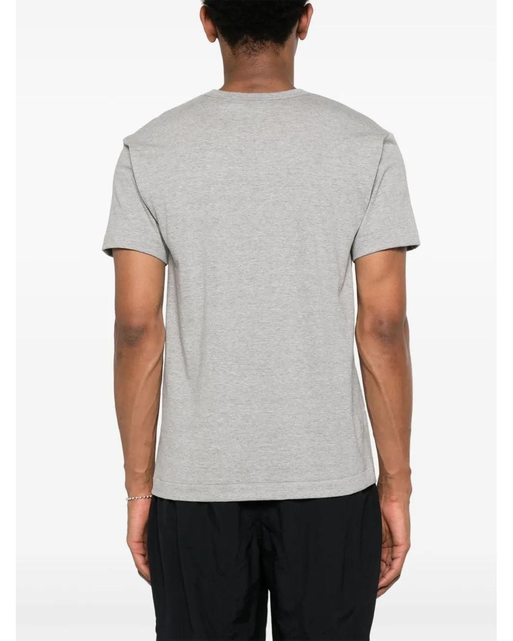 COMME DES GARÇONS PLAY Gray Heart-Print T-Shirt