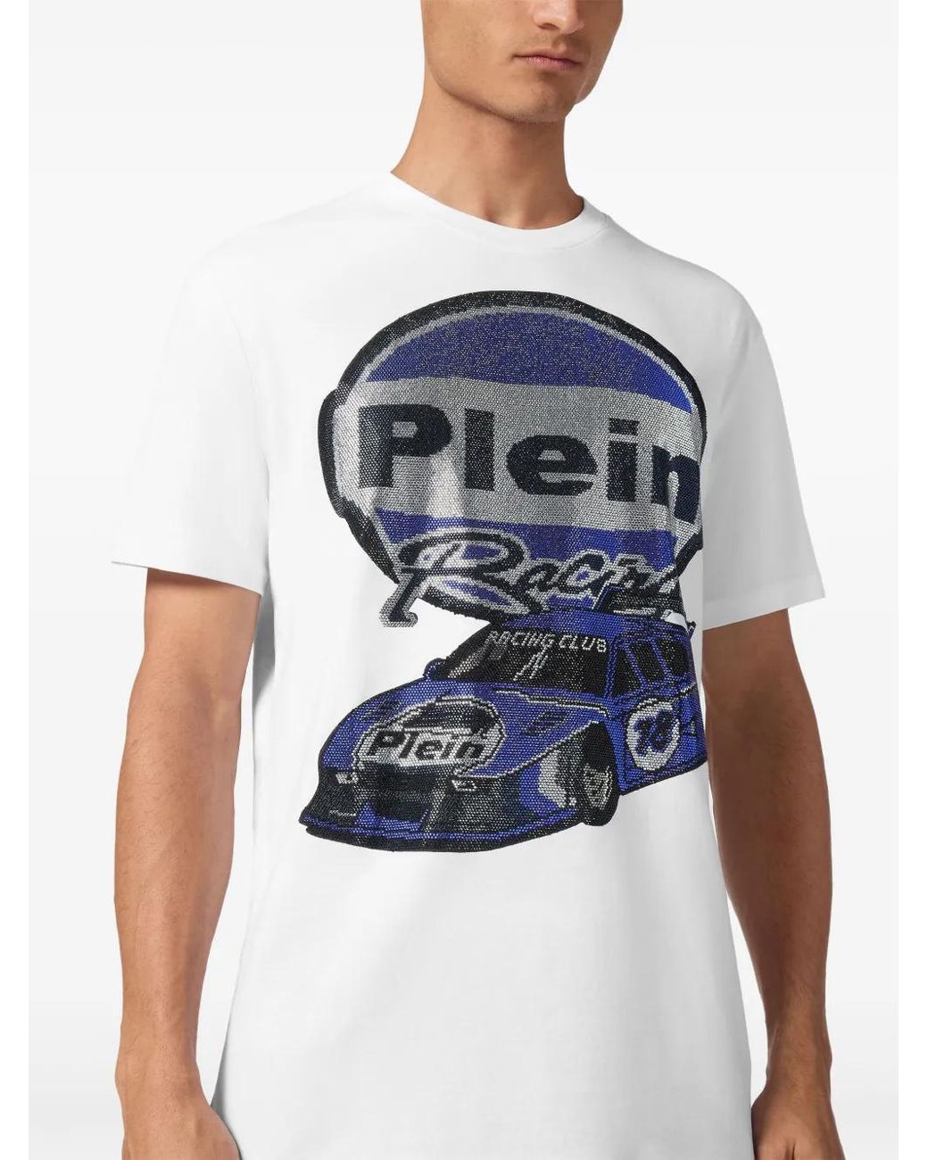 Philipp Plein Blue Cars Racing T-Shirt for men