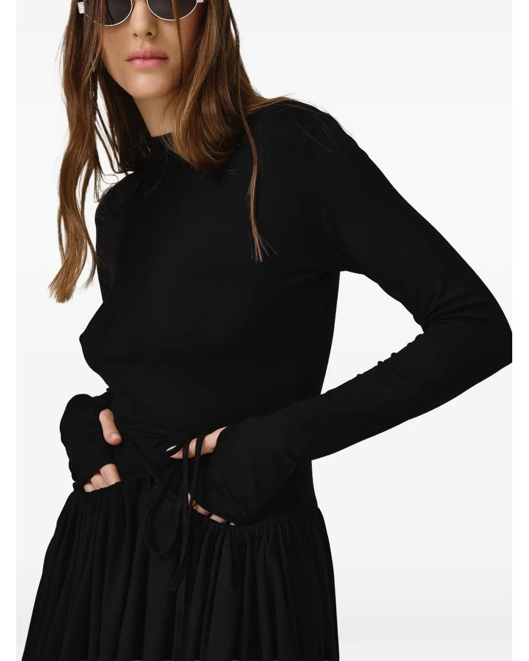 Pink Black Minikleid mit Kordelzug