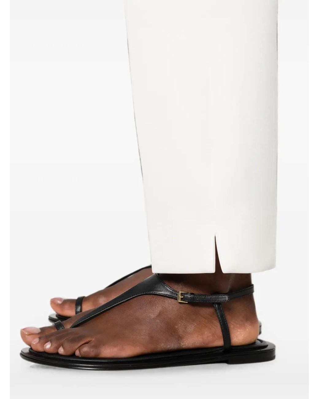Max Mara White Feroce Split-Hem Tapered-Leg Trousers