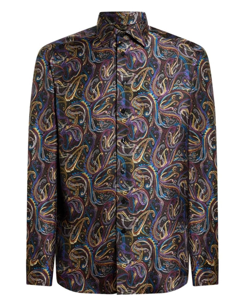 Camicia Con Motivo Paisley di Etro in Black da Uomo