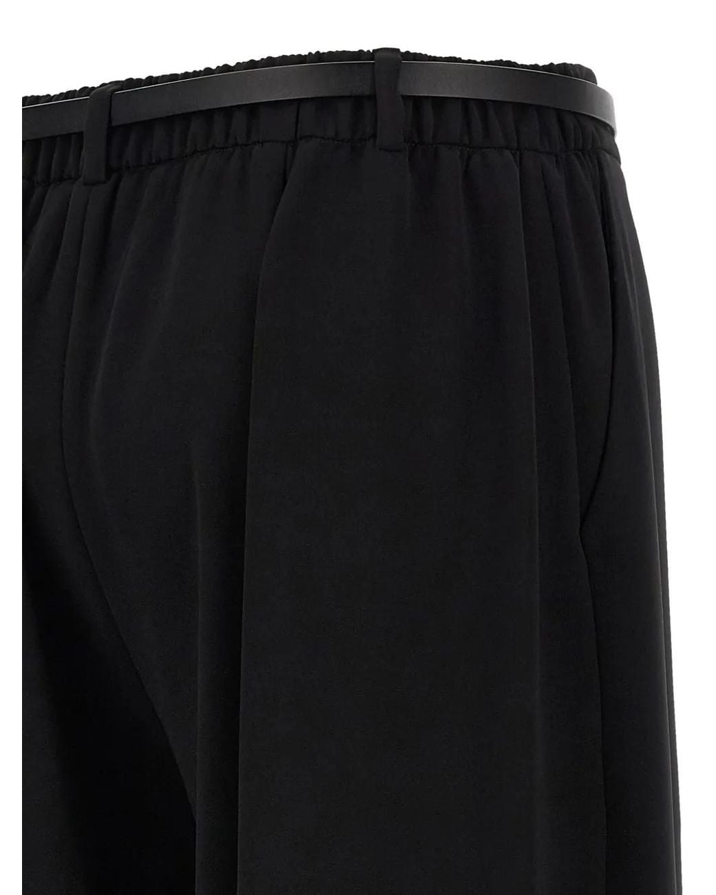 P.A.R.O.S.H. Black Poker26 Belted Palazzo Pants